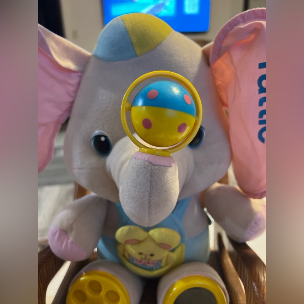Playskool Busy Elephant Vintage 1986 Activity Stuffed Animal Plush Toy Mirror - Picture 5 of 8
